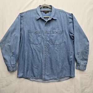 Vtg Denim Button up Shirt The Arrow Company Men's XL 17-34/35 Workwear Grunge